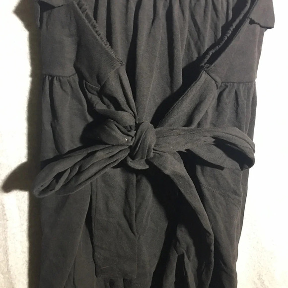 Womens NWOT Free People Beach Dress Black Ruffles Open Back Boho Beachy Casual - Picture 5 of 6